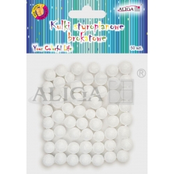 Kulki styropianowe brokatowe PERŁOWE 10mm / 50szt / KSB-1118 kulki brokatowe 1cm